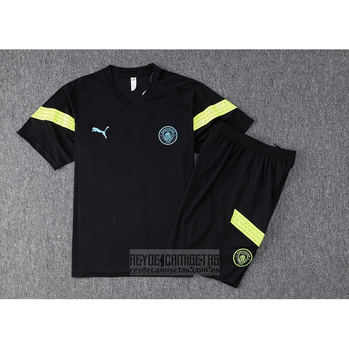 Chandal del Manchester City Manga Corta 2022-2023 Negro - Pantalon Corto